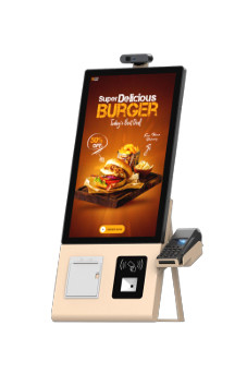 23.8 inci Self Ordering Kiosk dengan POS Holder dan Cold-rolled Steel Frame