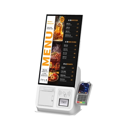 21.5 Inci Self Pemesanan Mesin Dengan Termal Printer Dan QR Scanner Kartu Kredit Reader