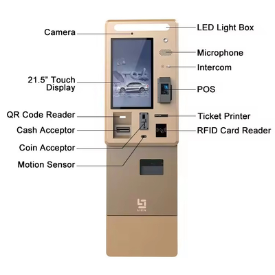 Bahan baja tahan karat Sistem tempat parkir umum Kios self-service untuk penggunaan luar ruangan